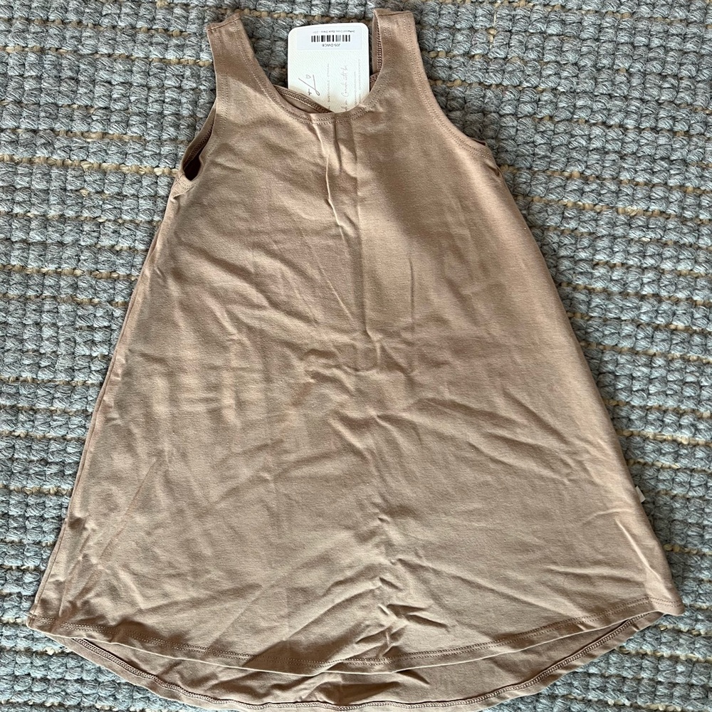 Kids Tan Sleeveless Dress